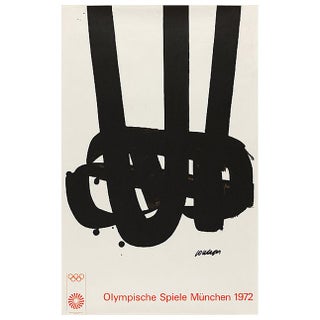Pierre Soulages Olympic Art Framed Lithograph For Sale