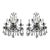 Pair of 3 Light Crystal Sconces With Silver Back Plate For Sale