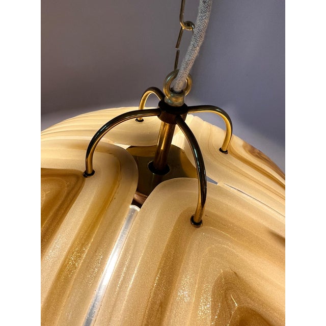 Hanging Lamp in Brown Glass and Chrome by Cristallux For Sale - Image 9 of 11