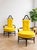 Hollywood Regency Pair - Custom Hollywood Regency High-Back Throne Chairs | Canary Yellow Velvet Upholstery – Mid Century Accent Seating For Sale - Image 3 of 15