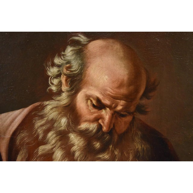 Giovanni Battista Beinaschi, Portrait of the Philosopher Heraclitus, 1670, Oil on Canvas For Sale - Image 8 of 13