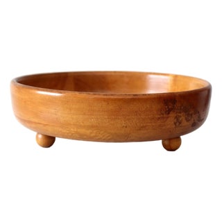 Vintage Footed Wood Bowl For Sale