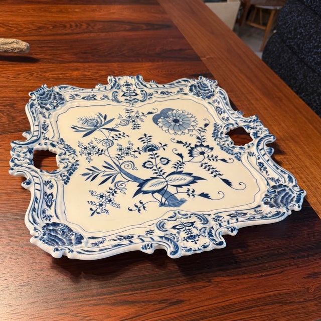 Traditional Mid 20th Century Large Art Pottery Serving Tray Platter by Blue Danube Japan For Sale - Image 3 of 7