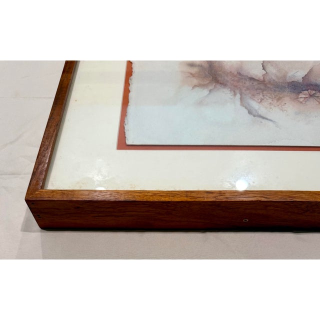 Mid-Century Modern Original Signed Abstract Watercolor on Float-Mounted Paper For Sale In Los Angeles - Image 6 of 12
