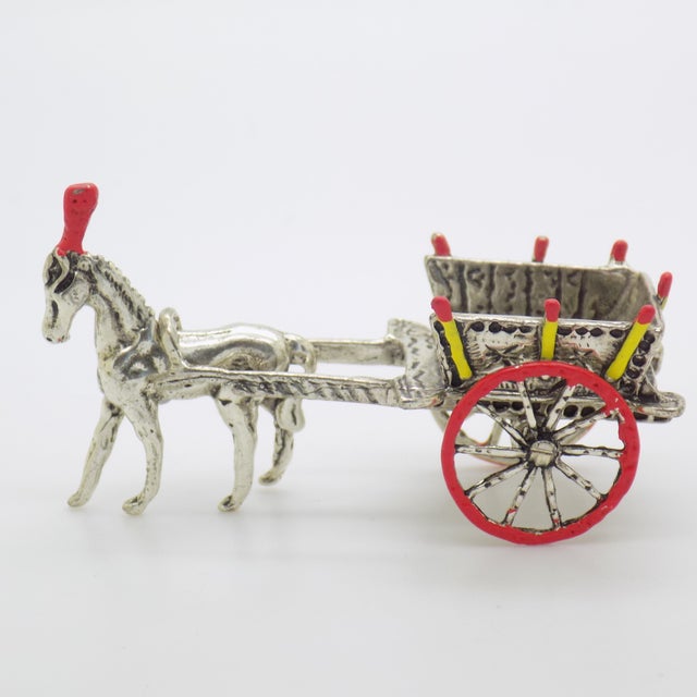 Vintage Sicilian Silver 800 Traditional Carriage Figurine, Italy, 1980s For Sale - Image 12 of 12