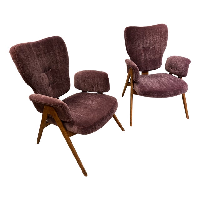 Vintage Lounge Chairs by Roger Landault, 1950, Set of 2 For Sale