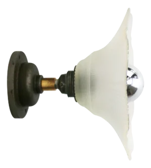 Satin Glass Cast Iron Brass Wall Lamp