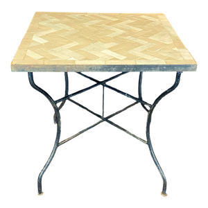 1940s Early Mosaic Bistro Side Table With Iridescent Tiles Indoor or Outdoor for Garden