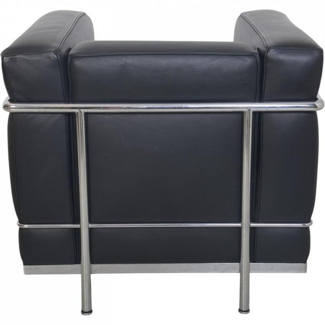 LC2/1 Chair in Black Pelle Leather by Le Corbusier, 2000s For Sale - Image 10 of 18