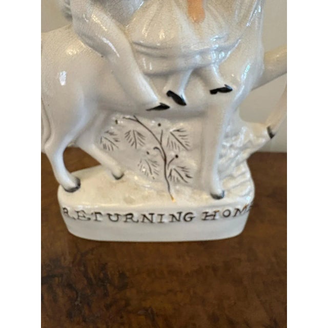Antique Staffordshire Flat Back Figures on Horseback, 1890s, Set of 2 For Sale - Image 6 of 13