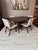 Set of Four Vintage 1950s Walnut and Linen Dining Chairs After Conant Ball For Sale - Image 12 of 13