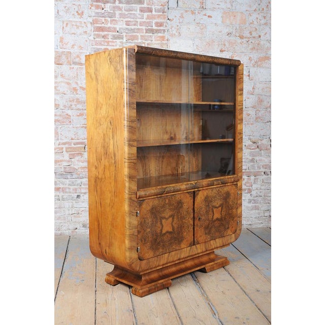Art Deco Showcase in Walnut by J. Halabala for Up Závody, Czech, 1920s For Sale - Image 13 of 17