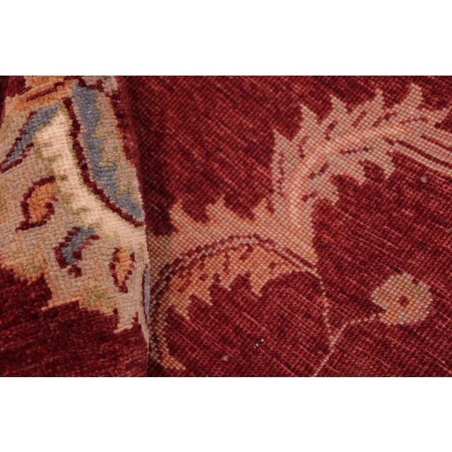 Ruby Red 1990s Oriental Ziegler Red Beige Hand-Knotted Wool Rug - 8'0'' X 9'10'' For Sale - Image 8 of 8