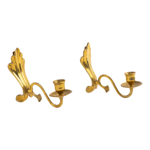 Vintage Classic Brass Wall Sconces - a Pair