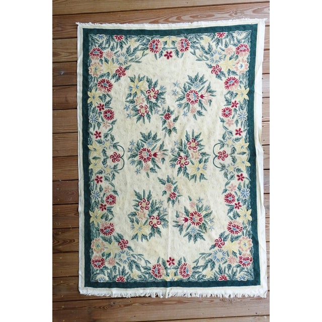 Textile Mid 20th Century Kashmir Chain Stitch Tapestry For Sale - Image 7 of 7