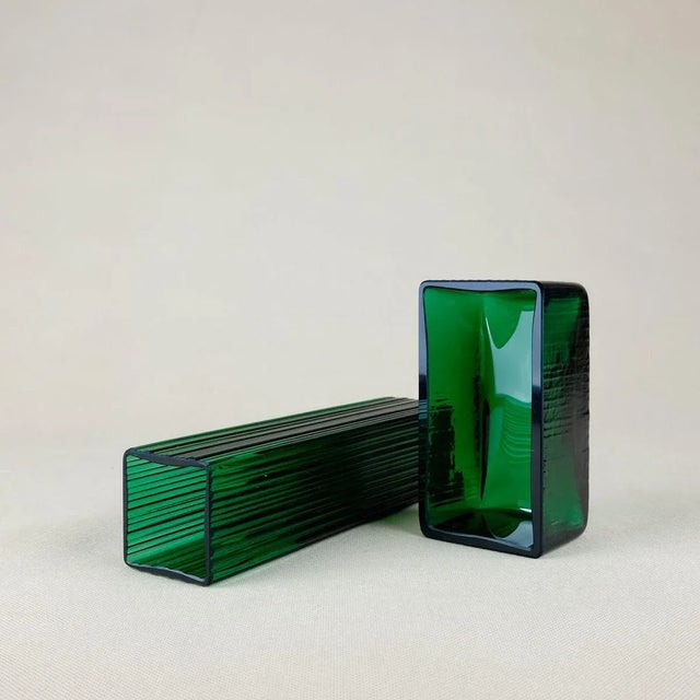 Vase and Green Crystal Glass Bowl from WMF, 1960s, Set of 2 For Sale - Image 6 of 9