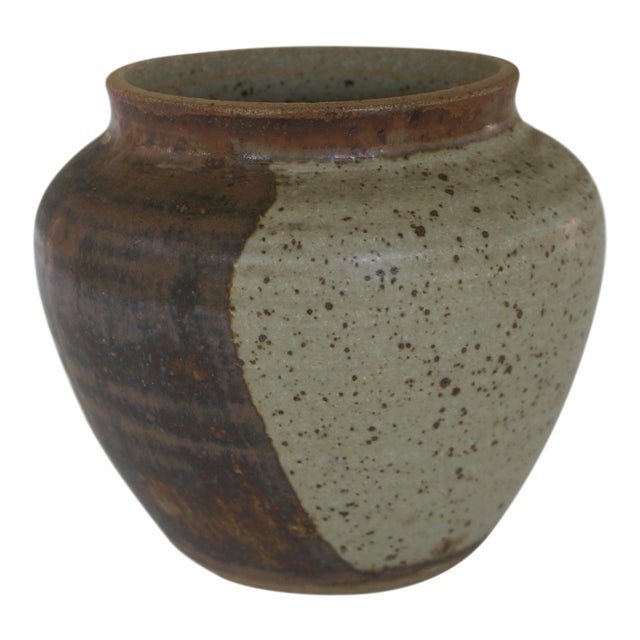 Mid Century Two Tone Art Pottery Vase, Signed by Artist Chairish