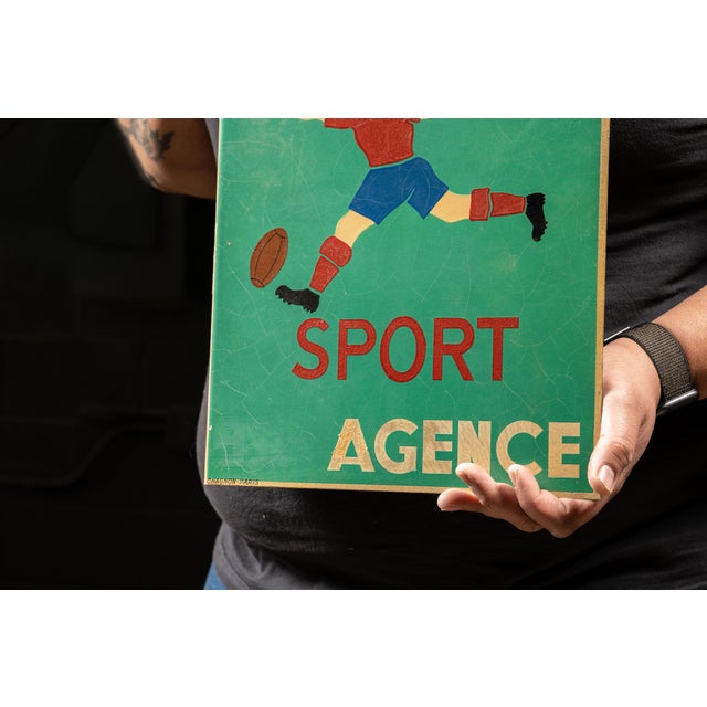 Cycles Rugby Double-Sided Flanged Enamel Sign For Sale - Image 4 of 5