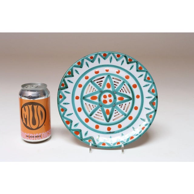 Vallauris Vintage French Vallauris Ceramic Plate With Geometric Pattern by Antoine Fazio For Sale - Image 4 of 8