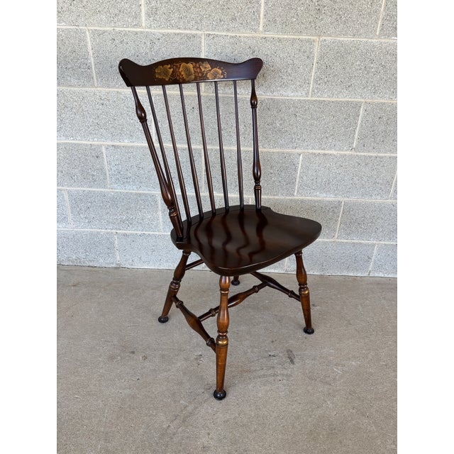 Hitchcock L. Hitchcock Harvest Brown Maple Fan Back Windsor Side Chairs - Set of 4 For Sale - Image 4 of 11