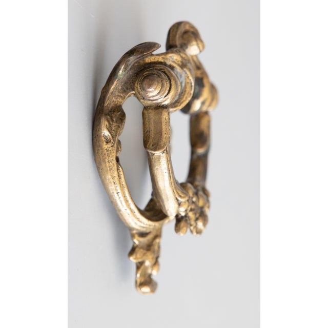 Antique Art Nouveau French Gilt Bronze Floral Door Knocker For Sale - Image 4 of 8