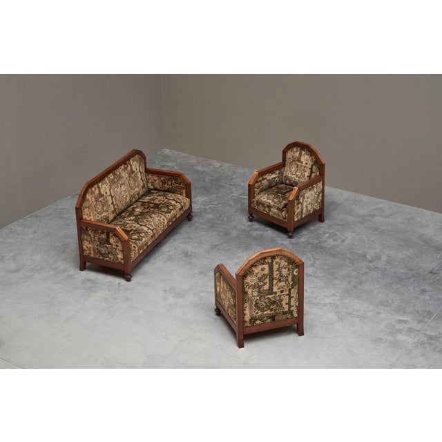 Art Deco Sofa in Wood and Tapisserie, 1920s For Sale - Image 11 of 13