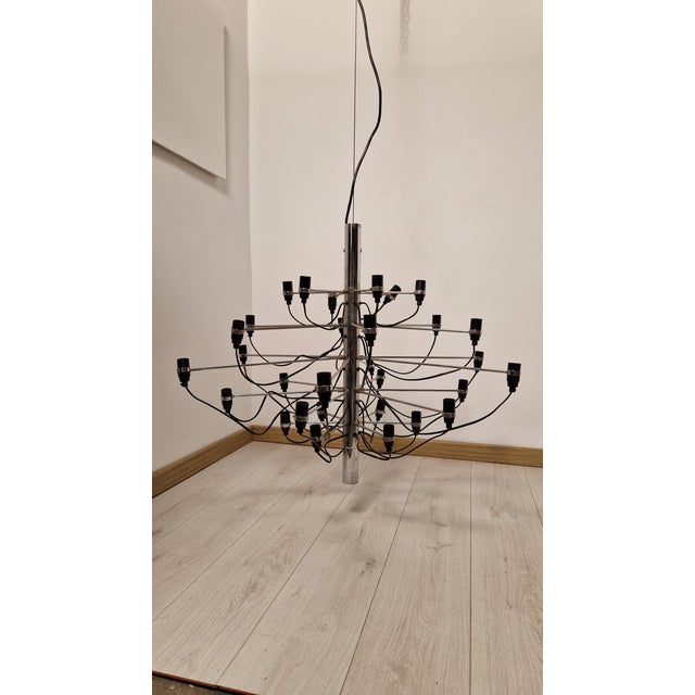 Model 2097/30 Chandelier in Chromed Metal with ABS Diffusers by Gino Sarfatti for Arteluce, 1958 For Sale - Image 9 of 15