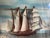 Wood Mid-Century Modern Maritime Diorama with Large Sailing Ship Under Glass, United States, 1950s For Sale - Image 7 of 10