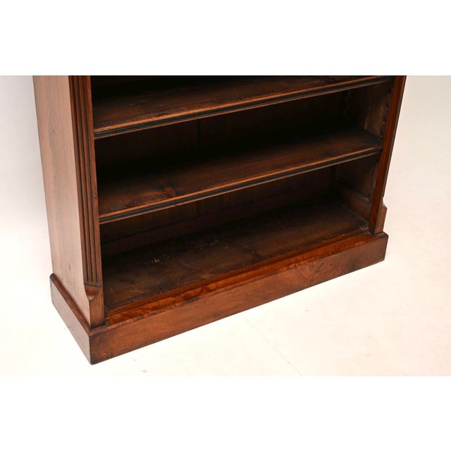 Antique Victorian Walnut Open Bookcase, 1870s For Sale - Image 10 of 11