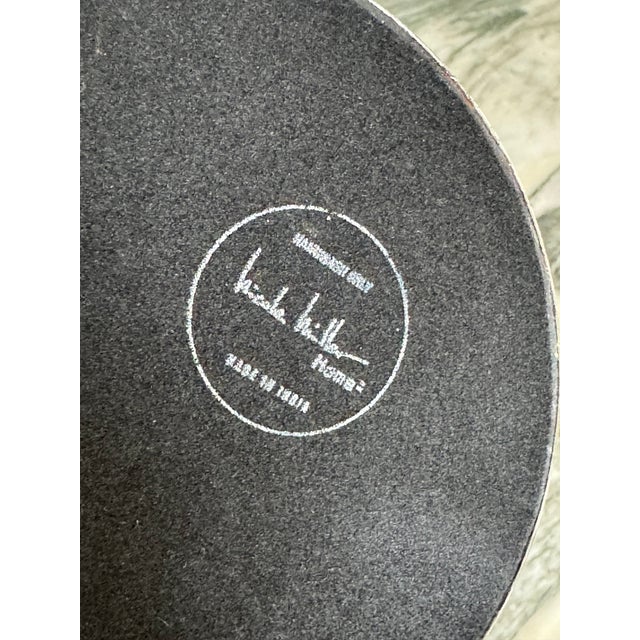 Metal Nicole Miller Cobalt Crackle Glass & Brass Wine Chiller For Sale - Image 7 of 8