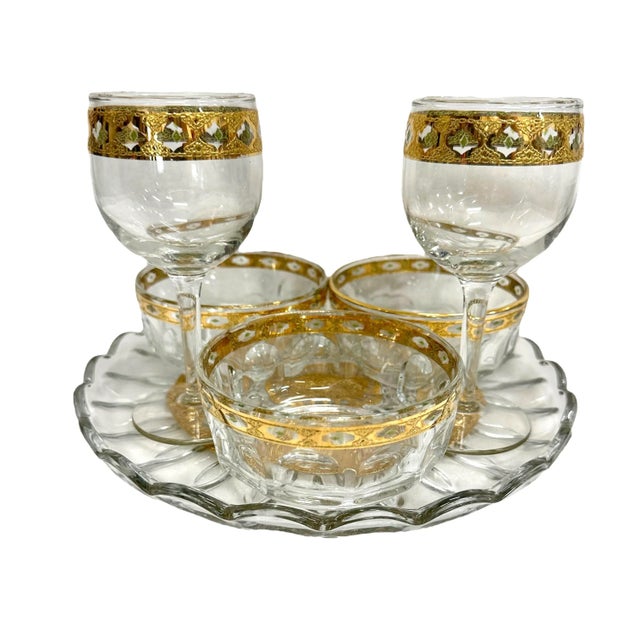Mid Century Modern Culver Valencia 22k Gold - 6 Piece Set For Sale In Birmingham - Image 6 of 9