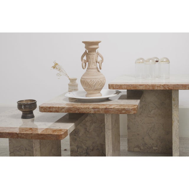Postmodern Marble Nesting Tables, 1980s, Set of 3 For Sale - Image 14 of 18