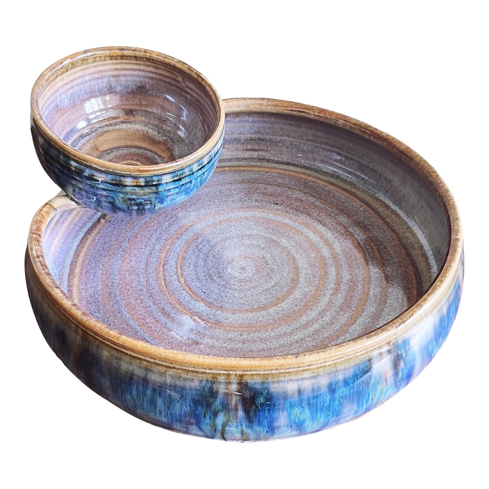 Vintage Clarksville Pottery Ceramic Chips and Dip Serving Bowl Chairish