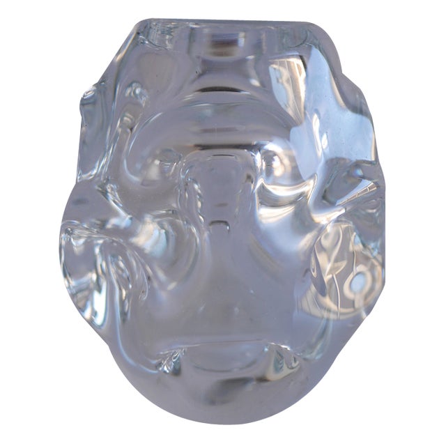 Mid-Century Modern Handmade Clear Crystal Vase by Börne Augustsson for Åseda For Sale