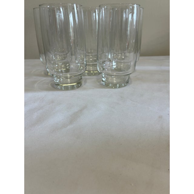 Mid-Century Modern Vintage Arcoroc France Tivoli 13 Oz Clear Glass Tumblers - Set of 8 For Sale - Image 3 of 9