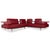 Dono 6100 Set Leather Corner Sofa with Ottoman in Red with Manual Function from Rolf Benz, Set of 2 For Sale - Image 5 of 18