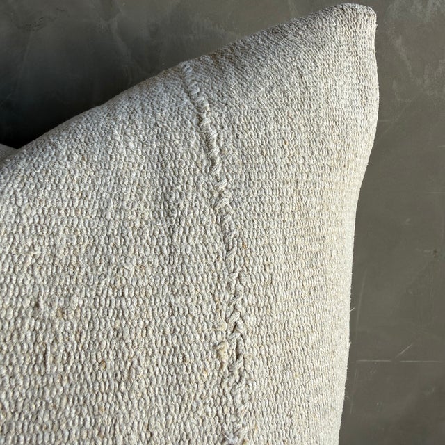 Mid-Century Modern Vintage Rug Pillow Cover With Original Seams For Sale - Image 3 of 6