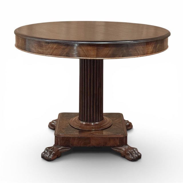 French Antique French Charles X Period Mahogany Center Table For Sale - Image 3 of 17