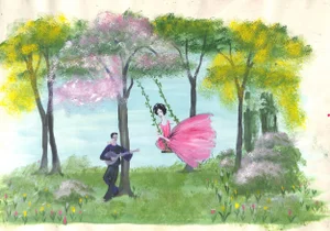 Lanvin of Paris Original Circa 1950s Advertising Watercolor Artwork