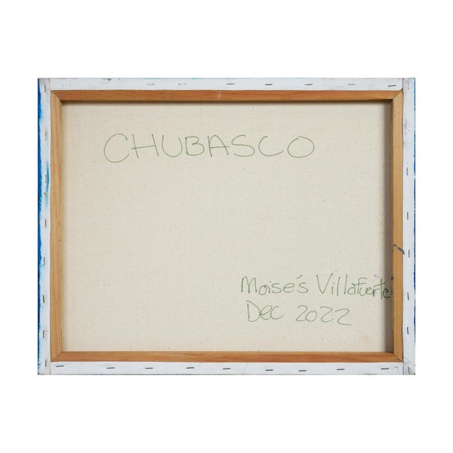 Textile Moisés Villafuerte "Chubasco" Green, Red, and Blue Contemporary Stormy Seascape Painting, 2022 For Sale - Image 7 of 7