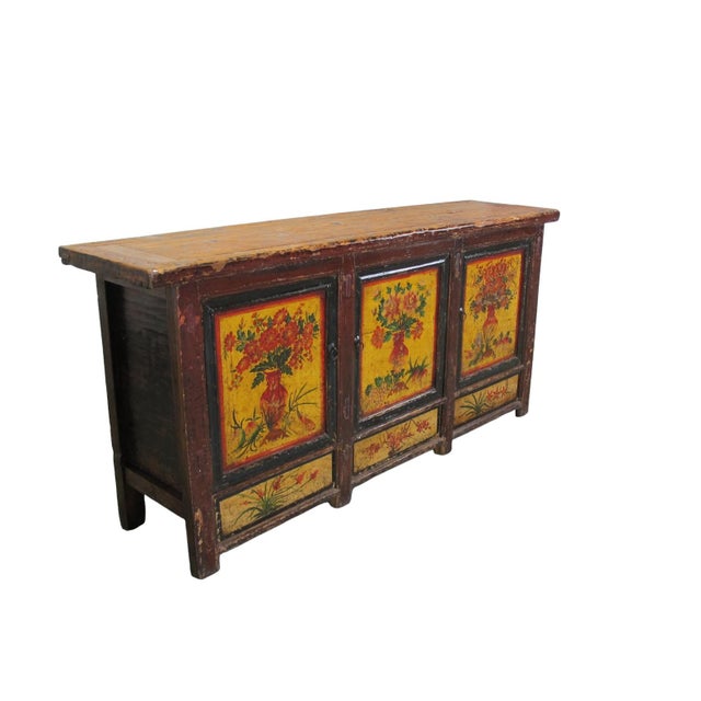 Hand-Painted Botanical Mural Buffet For Sale - Image 4 of 14