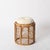 Gorgeous Mid-Century organic pouf or side table, fully made of curved rattan and hand-woven wicker. This stylish French...