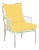 Haven Outdoor Occasional Arm Chair in Canvas Buttercup with Canvas White Welt For Sale