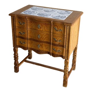 Danish Oak Side Chest Attributed to Henning Kjærnulf - Vintage 1960s Scandinavian Cabinet With Drawers For Sale