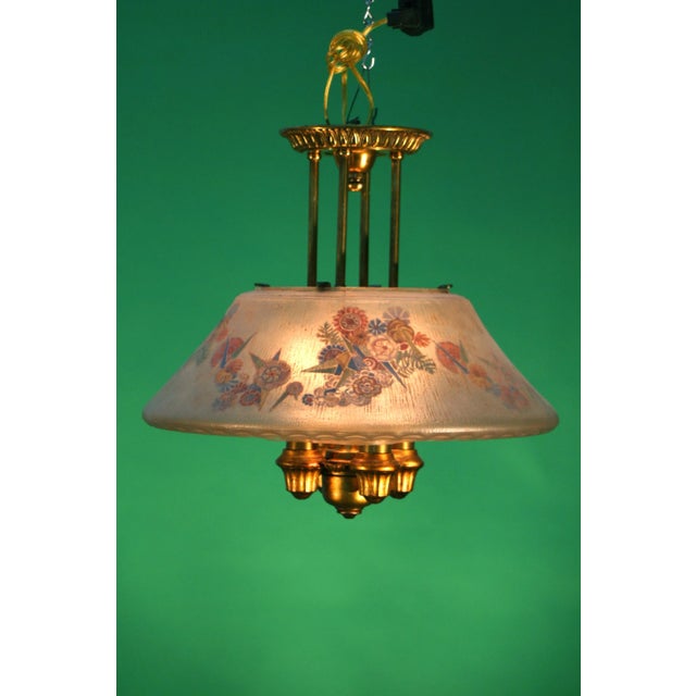 1920s 1928 Lightolier Semi-Flush Chandelier For Sale - Image 5 of 5