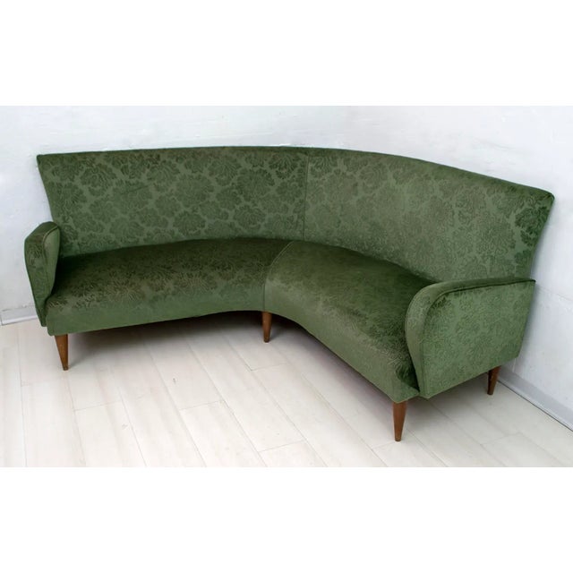 Mid-Century Italian Velvet & Damask Sofa, 1950s For Sale - Image 6 of 12