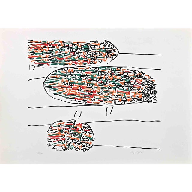 Modern Antonio Sanfilippo, Abstract Composition, Lithograph, 1971 For Sale - Image 3 of 3