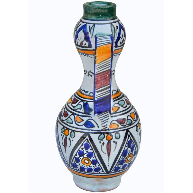 Mid 20th Century Mid 20th Century Handcrafted Colorful Andalusian-Patterned Ceramic-Art Vase For Sale - Image 5 of 9