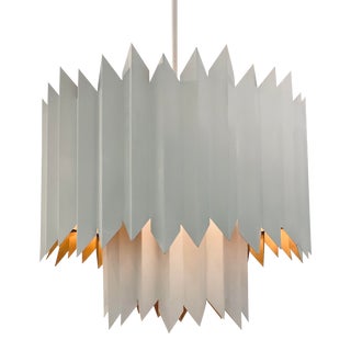 Currey & Co. Contemporary WHite and Gold Syrie Chandelier For Sale