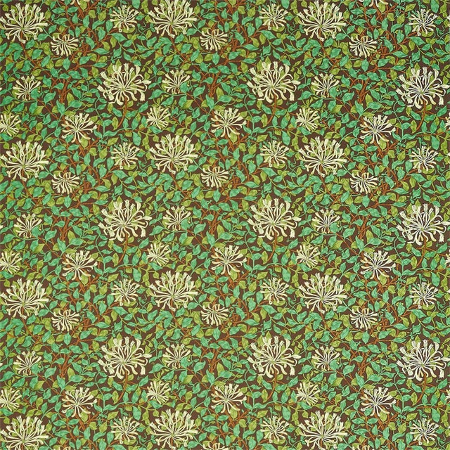 Morris & Co Honeysuckle Fabric in Autumn - a Sample For Sale